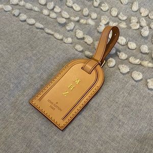 Gold Stamped LV Luggage Tag